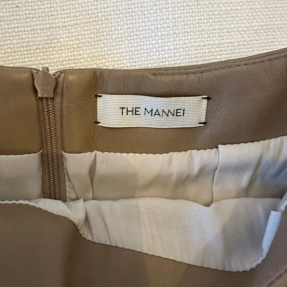 The Mannei Brown Ruched Leather Skirt - Picture 8 of 8